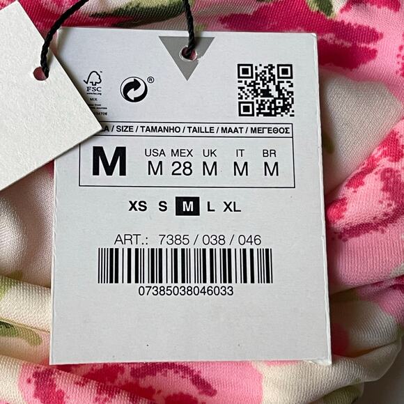 Zara Pink and Green Floral Blouse - Picture 6 of 16